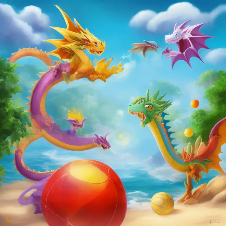 Illustration: Fun in the Sun with Beach Ball Dragon