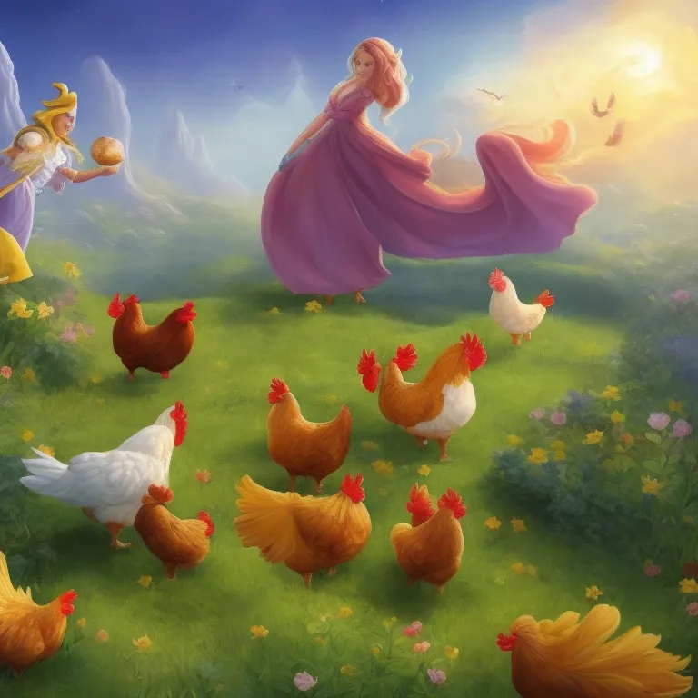 Illustration: Feeding the Chickens