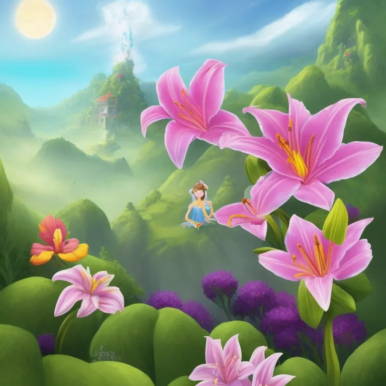 Illustration: Princess Lily's Journey to Find the Rare Flower