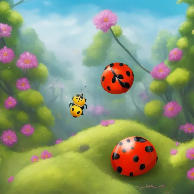 Illustration: Lucy the Ladybug Wakes Up