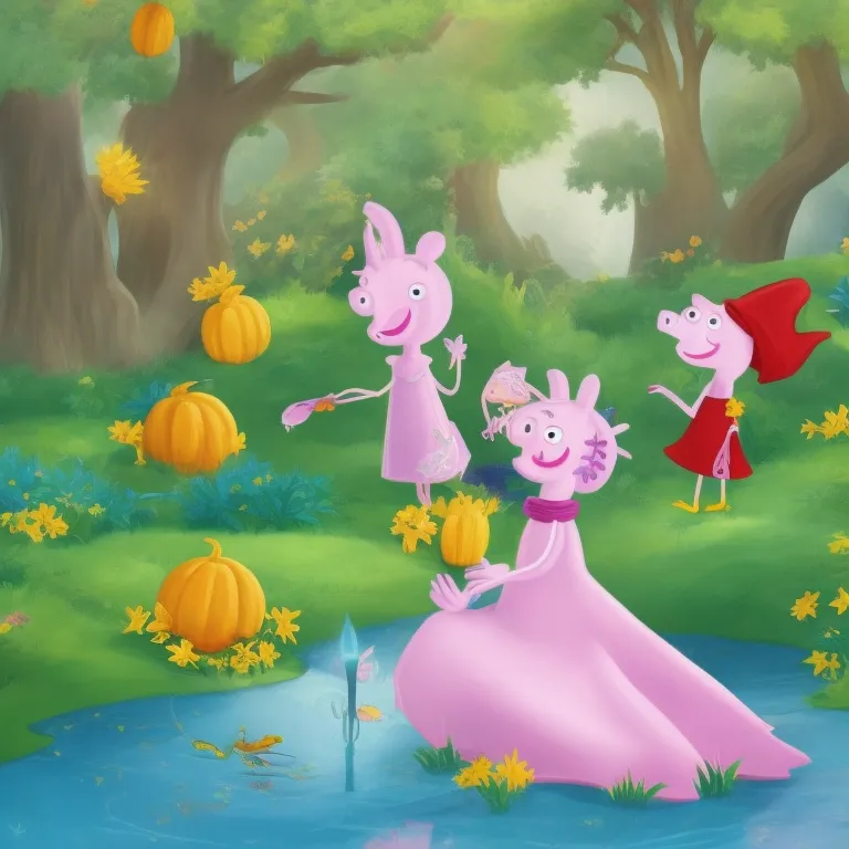Illustration: The Big Rescue
Peppa was determined to find the missing scarecrow and she knew she couldn&#x27;t do it alone. She called upon her animal friends for help, and they all agreed to work together to solve the mystery.
