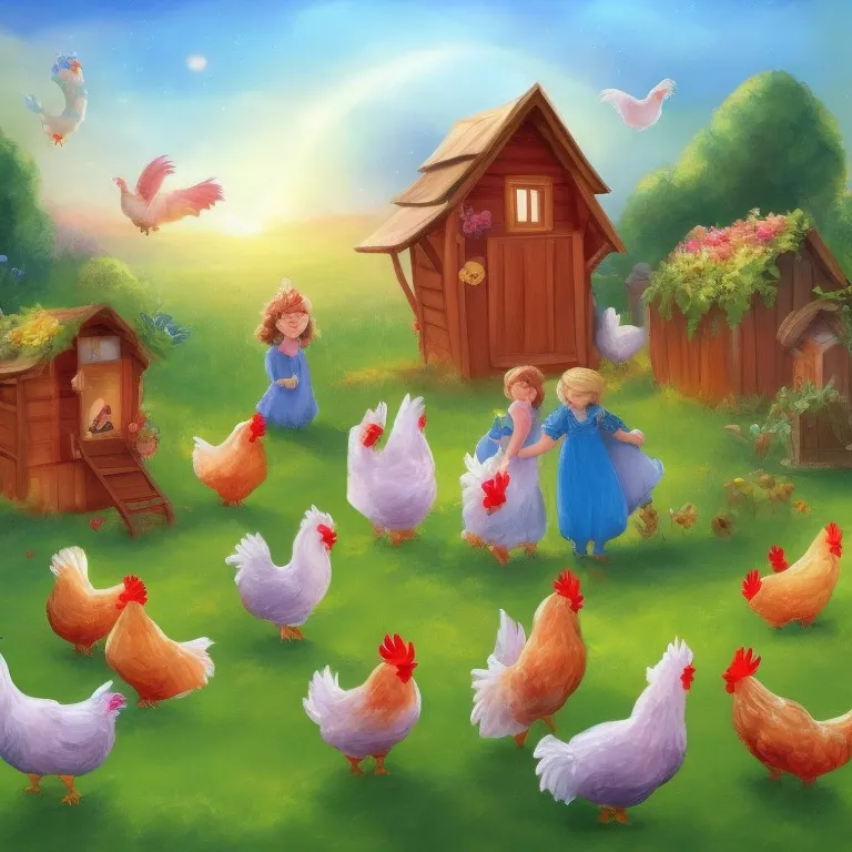 Illustration: Playing Music for the Chickens