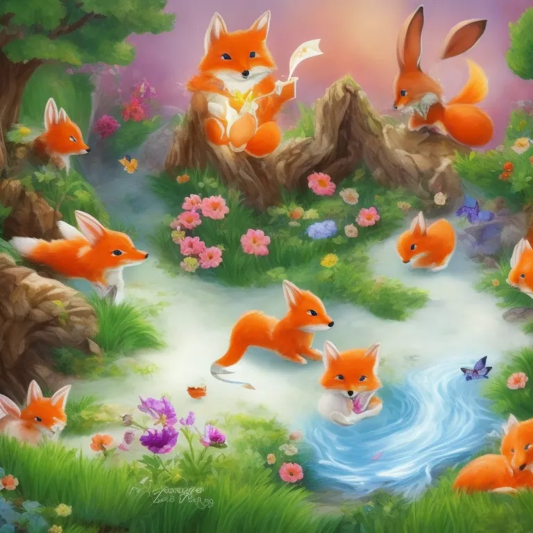 Illustration: The Little Fox's Return to the Enchanted Garden