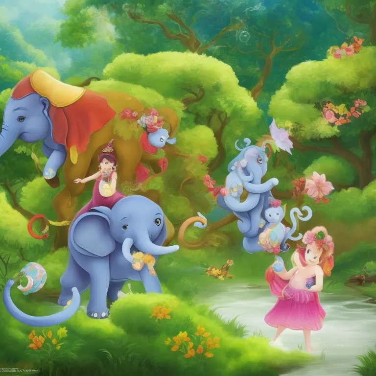 Illustration: Elephant and Monkey's Adventure