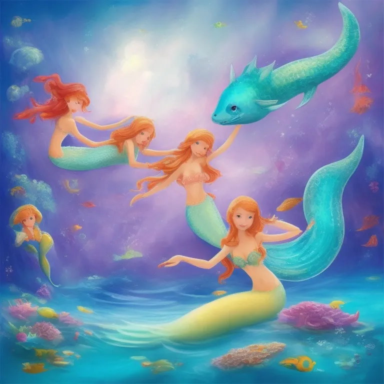 Illustration: The Mermaids Work Together to Find a Solution