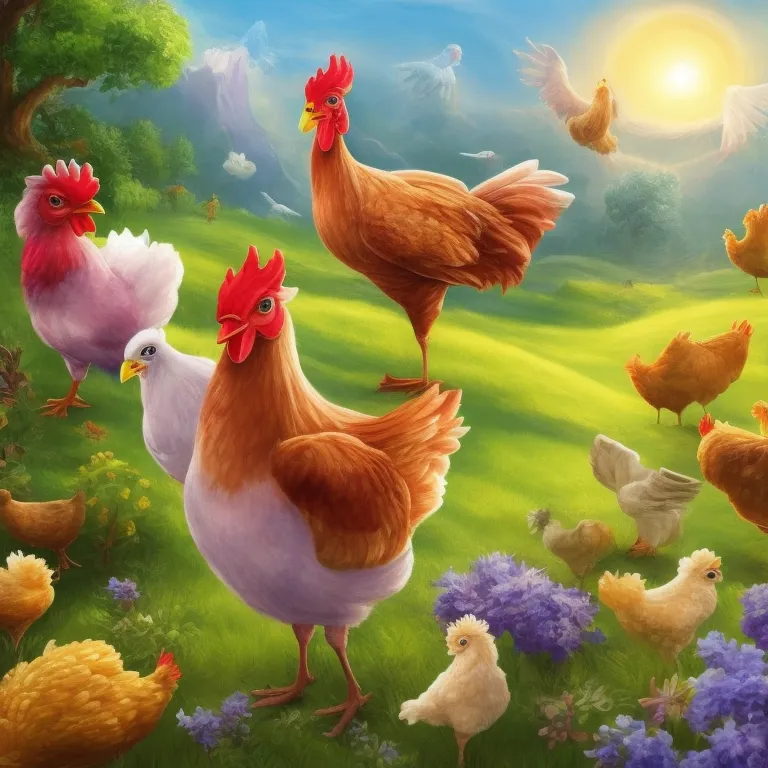 Illustration: Word of the puzzle-solving chicken spreads across the farm
